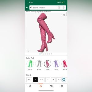 NEVER WORN Thigh High Pink Boots